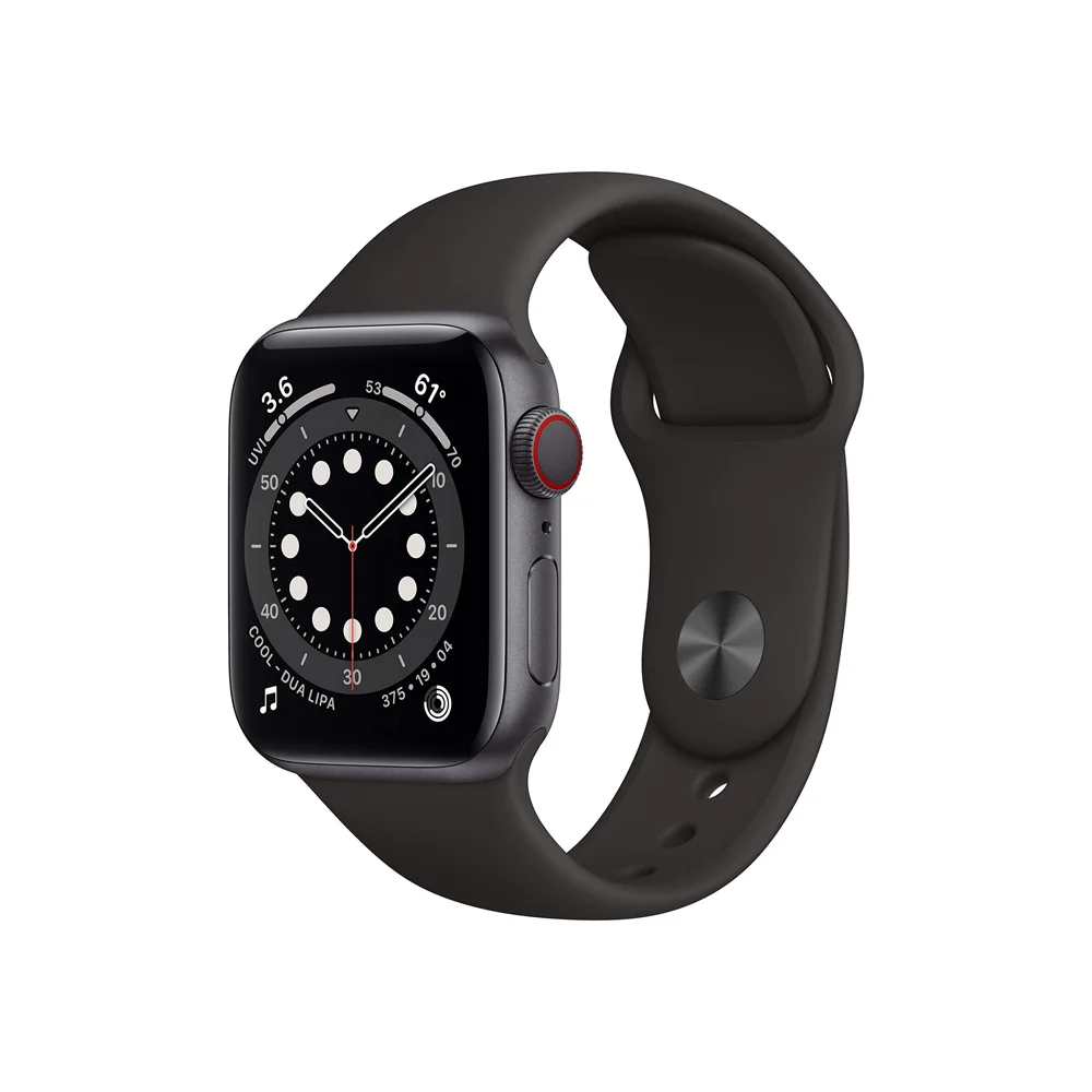 Apple Watch Series 6 (GPS + Cellular, 40mm) - Space Gray Aluminum Case with Black Sport Band